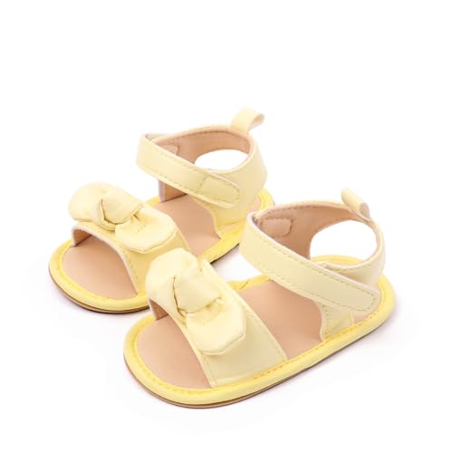 Toddler Baby Girls Sandals Infant Premium Rubber Sole Open-Toe Bowknot Non-Slip Shoes Girl Soft First Walkers Shoes