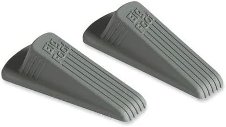 Master Caster 00972 Big Foot Doorstop, No Slip Rubber Wedge, 2 1/4w x 4 3/4d x 1 1/4h, Gray, 2/Pack