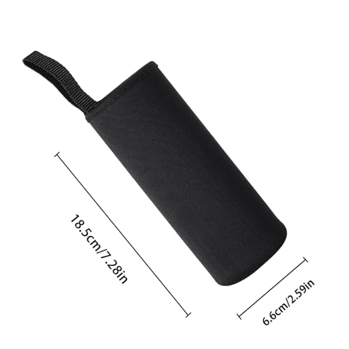 Water Bottle Sleeve Neoprene Pouch for Outdoor Hiking Travel (550ml, Black)
