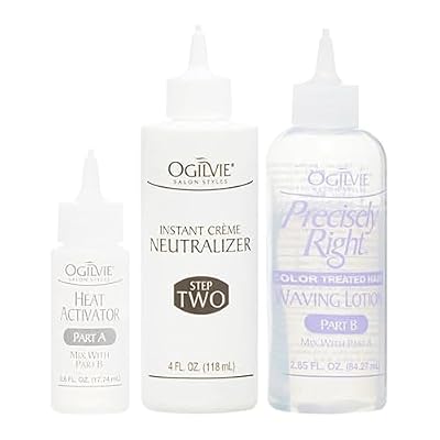Ogilvie Salon Styles Precisely Right Professional Conditioning Home Perm Kit for Men & Women - For Color-Treated, Thin, Delicate Hair - Heat-activated Worry-free Formula with Drip Guard- 1 Application