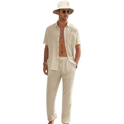 EISHOPEER Men's Linen Outfit Set Cover