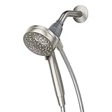 Moen Engage Magnetix Spot Resist Brushed Nickel 3.5-Inch Six-Function Detachable Handheld Showerhead with Magnetic Docking System, 26100SRN