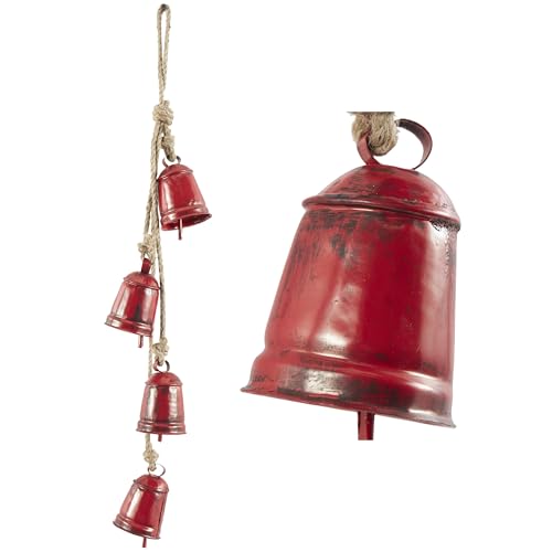 Clochettes décoratives métal Deco 79 4'' x 3'' x 29'' rouge