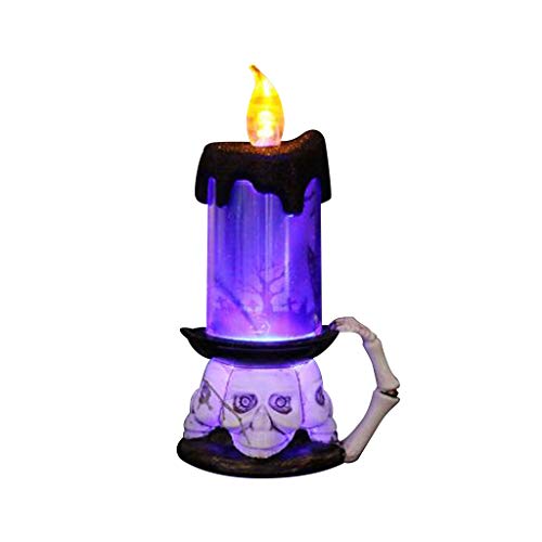 Preisvergleich Produktbild LUCKLY Halloween Weihnachtsdekorationen leuchtende Kerzenlichter, Schädelkürbis Kerzenlicht, LED Kerzen Halloween Dekoration