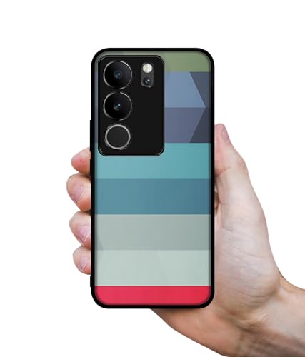 Image of Colorful Lines Design Premium 2D Printed Metal Back Case Cover for Vivo V29 5G / V29 Pro 5G
