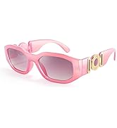 FEISEDY Trendy Irregular Sunglasses for Women Men Retro Vintage Rectangle Glasses Fashion Chunky ...
