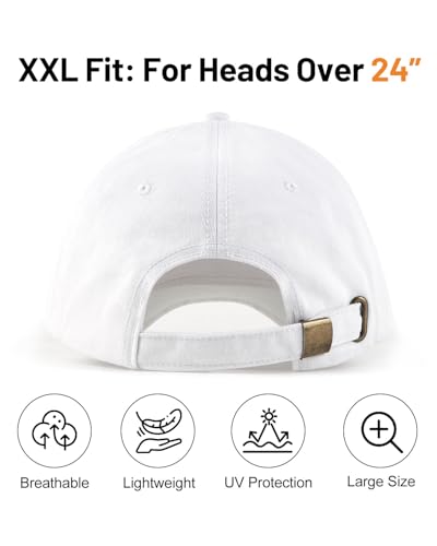 Image of Zylioo Oversize Baseball Cap XXL Big Head Hats for Men Large Dad Hats High Crown Structured Cap Adjustable 22 inch-25.5 inch
