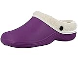 Outdoor Soul Unisex Slip-On Pattern or Plain Garden Clogs (Purple Fleece, UK Footwear Size System, Adult, Women, Numeric, Medium, 6)