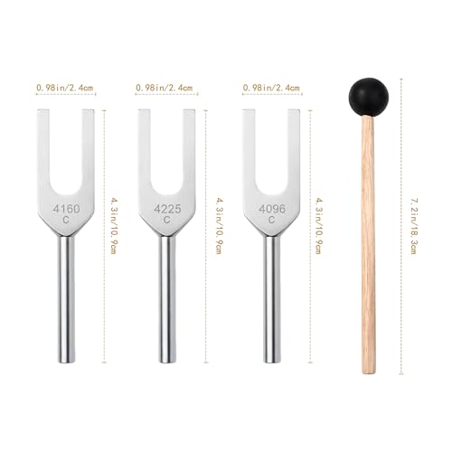 Image of Angel Tuning Fork Set 4160Hz 4225Hz 4096Hz | Body Tuning Fork for Healing Yoga and Meditation Sound Therapy Energy Healing Tools