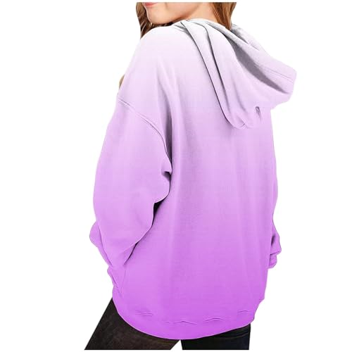 Girls Oversized Sweatshirts Gradient Pullover Hoodies with Pockets Fleece Lined Casual Hoodie Warm Fall Winter Tops2