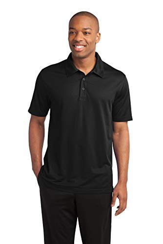 SPORT-TEK Mens PosiCharge Active Textured Polo ST690 -Black