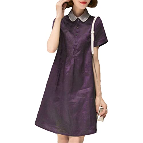 Robe mi-longue en ramie fine et lin fluide pour un été frais en violet