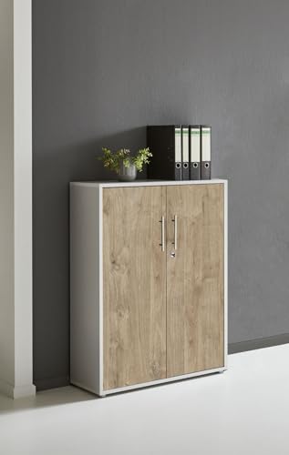 Aktenschrank TABOR abschließbar Büroschrank in diversen Farbvarianten (lichtgrau/Gold Harbor Oak) Aktenschrank TABOR abschließbar Büroschrank in diversen Farbvarianten (lichtgrau/Gold Harbor Oak)