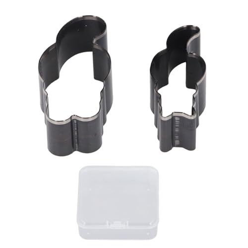 2PCS Hollow Punch Cutting Machine Cat Shaped Alloy Steel Cutting Dies Manual Punching Tool Set for Leather Crafts 55mm 65mm with Fine Spot Welding No Deformation