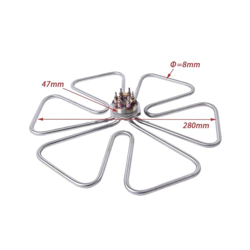 Elemento calefactor de acero inoxidable 304 trifásico DN40 para uso intensivo 3