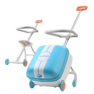 Kids Ride-on Luggage with Spinner Wheels Suitcase, Kid’s Ride-On Suitcase Help Your Child Relax, Carry On Trolley Luggage (lightBlue)