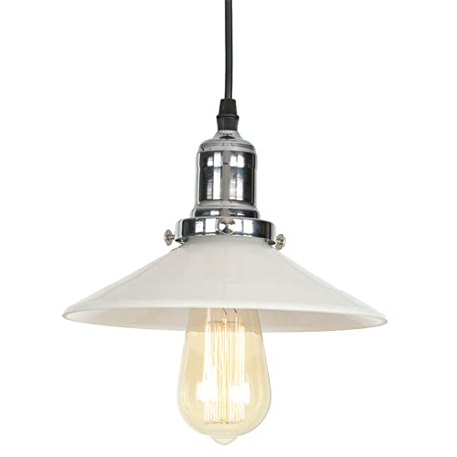 Plafonniers suspendus réglables style industriel avec abat-jour verre