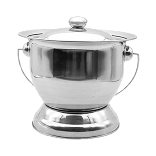 predolo Chamber Pot for Home Use, Travel Urinal with Lid for Adults and Kids, Silver