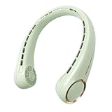 Morelax Portable Neck Fan, 3 Speed Adjustable, 360° Airflow, USB Rechargeable 4800mAh Battery, Hands-Free Cooling for Home, Office, Travel & Outdoor Activities, Green