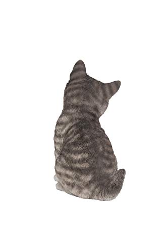 Figura Estatua Gato Gris Sentado Cabeza Inclinada miniatura 5