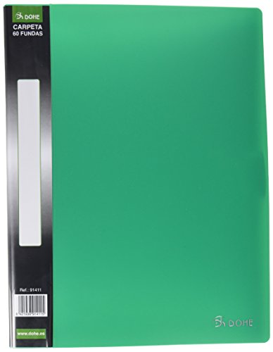 Ddohe 91411 - Folder with 60 Pockets, Customisable Spine, Green, 60 fundas