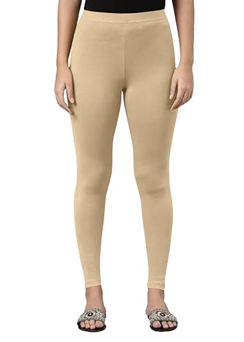 Image of TRENDMALLS Women's Super Combed Cotton Elastane Stretch Ankle Length Leggings with Ultrasoft Waistband