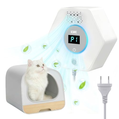 Katzenstreu Geruchsbeseitiger Ozon & Negative Ion Cat Odor Eliminator mit Sensor Monitor Katzentoiletten Desodorierer mit 3 Led Licht Modi Lufterfrischer Effektiver Luftreiniger Für Haustiergerüc