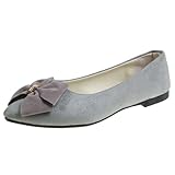  LarDorLin Travail Plates Femme Bureau Dolly Chaussures Bowknot Loafer Extérieur Marche Décontractée Conduite Comfy Ballerina Ballerine Gris Taille 35 EU