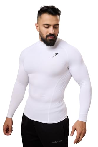 Image of Men Full Sleeves Slim Fit Compression High Neck Sports and Gym Tshirt