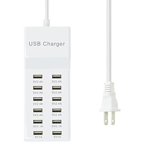 USB Charger 12 Port USB Charging Station Charging Hub with Fast Charging USB Wall Charger for Multiple Devices USB Charging Port Compatible with Cell Phones Tablets Laptops