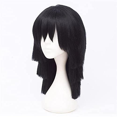 Miniatura 3 de Aadesso Anime Demon Slayer Kimetsu No Yaiba Iguro Obanai Cosplay Peluca Hombres Mujeres Resistente al Calor Pelucas de Pelo Sintético Halloween