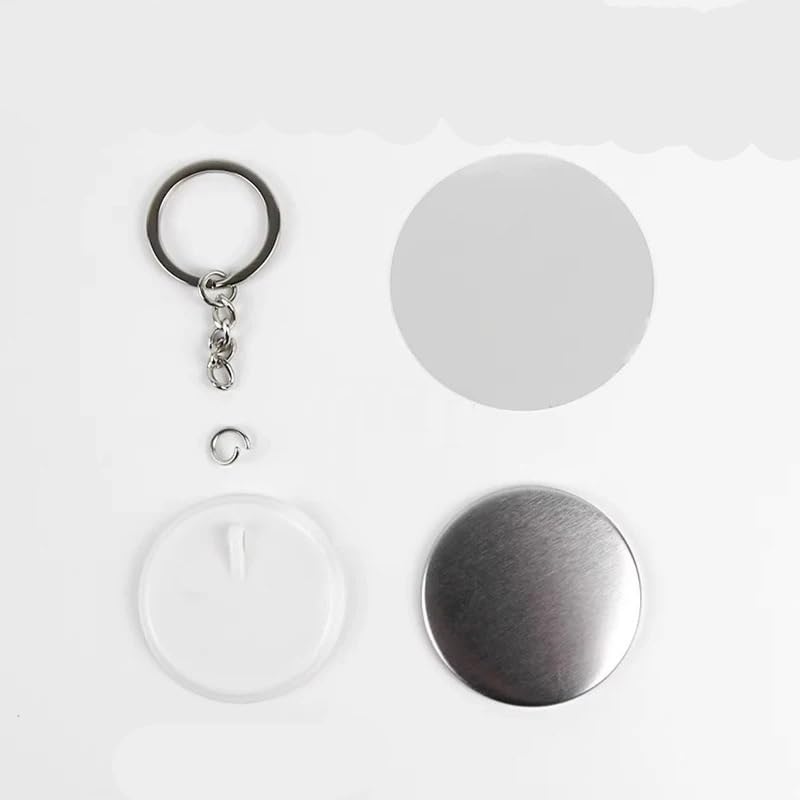 100 pièces Bricolage Porte-clés Bouton Faisant Kit 58mm Porte-clés Badge Pendentif Faisant des pièces