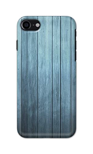 Image of Printed Hard Back Cover Case for Apple iPhone 7 | iPhone 8 | iPhone SE 2020 | SE2 2020 | iPhone SE3 2022 Back Cover (Wooden Blue) -702