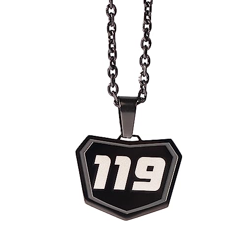 Motocross Number Necklace - Pendant for Dirt Bike and Motocross Racing - 3 Digit Chain - Racing Number Jewelry and Chain