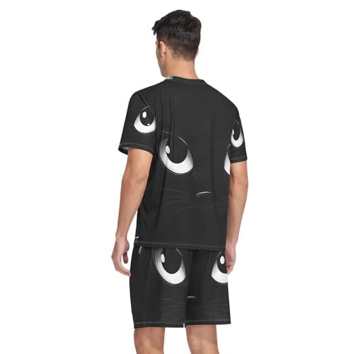 Men's Pajama Sleep Sets Short Sleeve V-Neck Pjs Sleepwear With Pockets, S-XXL2