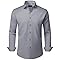 Alimens & Gentle Men's Long Sleeve Shirt Business Formal Button Down Dress Shirts Grey