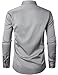 JEMITOP Men's Stretch Wrinkle Free Dress Shirts Formal Wedding Prom Long Sleeve Button Down Shirt Grey XL