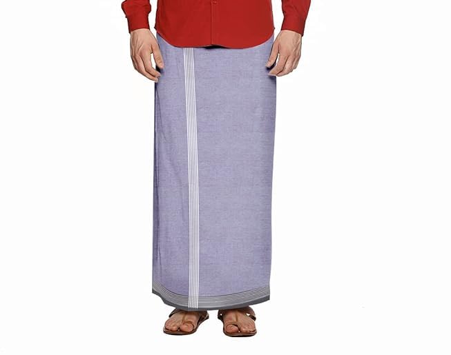 Image of Men's Cotton Lungi | Traditional Indian Wear | Soft & Breathable Checked Lungis for Daily Comfort, Home Wear & Casual Use | Free Size Wrap