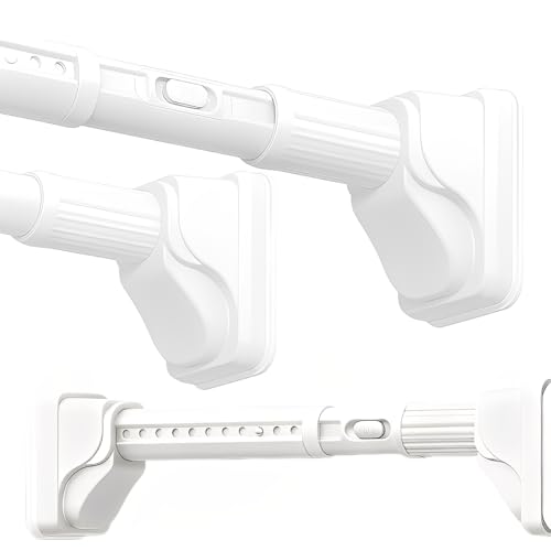 【ワンタッチ式・超強力】つっぱり棒 70?310cm 高耐荷重200kg 超太パイプ O3.2cm 炭素鋼製 (取付簡単 穴あけ不要 吸盤ベース付き 強力突っ張り棒 壁を傷つけない) 【洋服掛け カーテン棒 収納 室内DIY】 天井補助 浴室 クローゼット