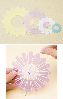 Motif de fleur carte rond Hamanaka H205-569 pour gabarit dentelle fleur