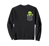 Alien Green Patch Cute Pocket Sweatshirt