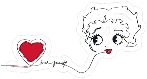 CafePress Betty Boop Love Yourself Small Die Cut Sticker, 3"x4" Matte Finish