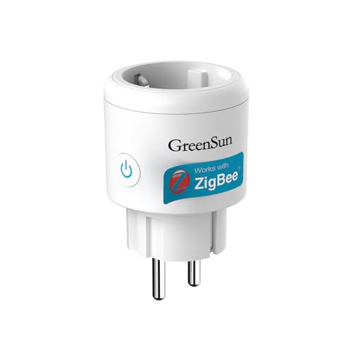 Zigbee Steckdose, GreenSun WLAN Steckdose, Alexa Steckdose, Zeitschaltuhr Steckdose Stromzähler für Steckdose Strommessgerät Steckdose Stromzähler Steckdose 2,4GHz WiFi, MQTT(Need Gateway)