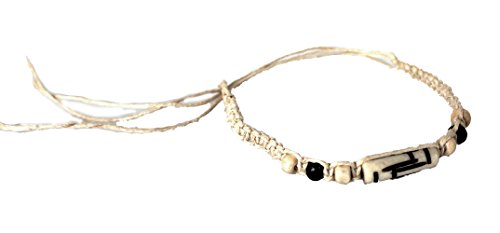 Rubber Double Strap Jesus Style Sandals Imperial Brand - With 1 Braided Natural Hemp Anklet Bracelet Bundle - 2 Items4