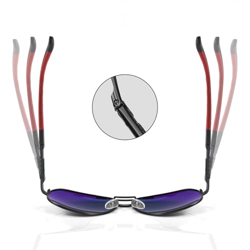 Image of Karsaer Polarized Aviator Sunglasses for Men Stylish 100% UV 400 Protected Metal Frame Style Classic Pilot Women Glasses E1376