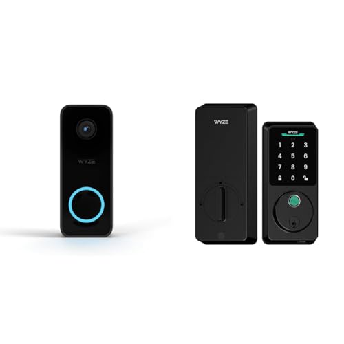 Bundle of WYZE Wired Doorbell Camera v2 + Wyze Auto-Lock Bolt v2, 2K Security Video Doorbell, Color Night Vision, Finger - Detailed View