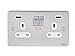 Price comparison product image Schneider Electric Ultimate Low Profile - Switched Double Power Socket, with USB Charging Ports, 13A, GGBGU3524DWPC, Polished Chrome with White Insert
