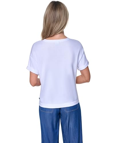 Image of Nautica Women's Crew Neck Solid Short Sleeve Sweater