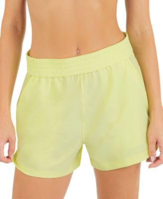 Image of Hurley Swimwear Juniors Solid Smocked-Waist S Electric Lemon
