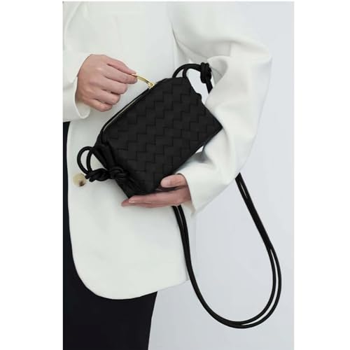 Image of ZEDIUH Woven Bag for Women Crossbody Shoulderbag, Small Vegan Leather Purse